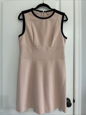 Ted Baker London Blush Pink Sleeveless Dress with Black Trim